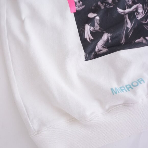 Off-White Caravaggio Hooded Cotton Streetwear Sweatshirt White Size Large - Picture 9 of 16